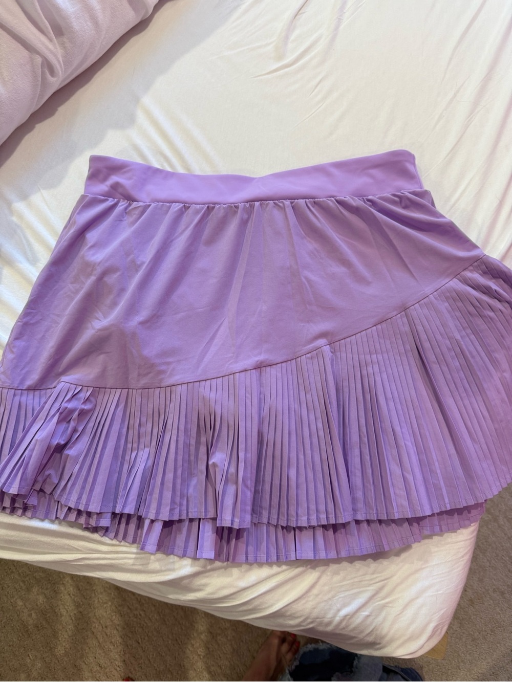 Lavender Pleated Tiered Mini Skirt - Women